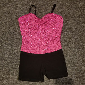 Weissman Unitard | Size MC 10/12 Girls Pink/Black